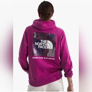 The North Face Sweatshirt Back Box NSE Design Pullover Hoodie Pink Deep Mulberry